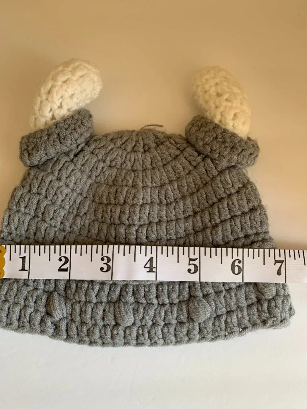 Handmade crochet baby viking hat